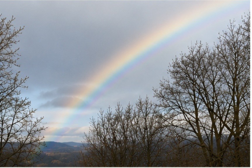 Rainbow over the Pennsylvania hills